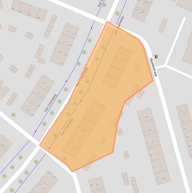 Kaart van postcodegebied 6707BN.