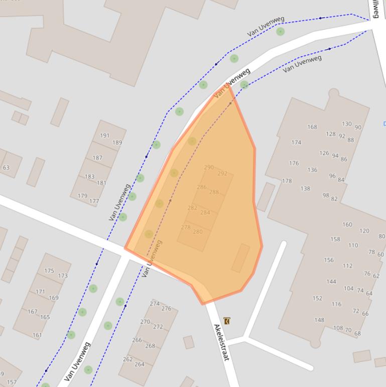 Kaart van postcodegebied 6707BP.