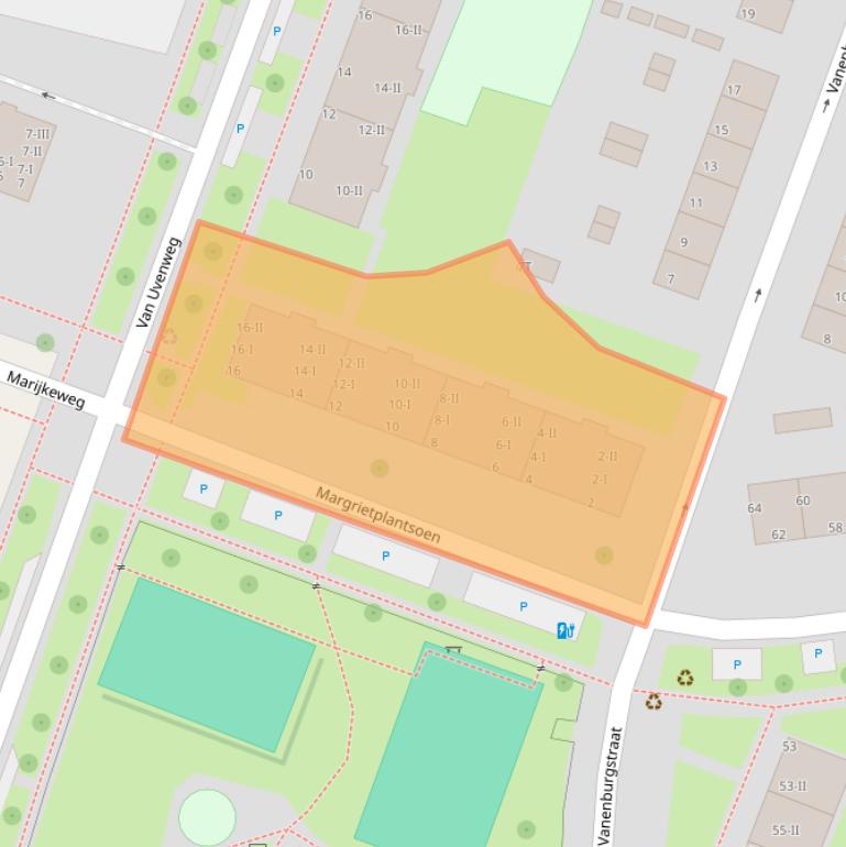 Kaart van postcodegebied 6707CB.