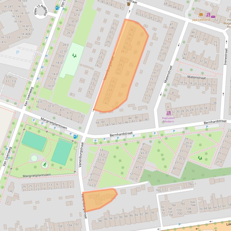 Kaart van postcodegebied 6707CE.