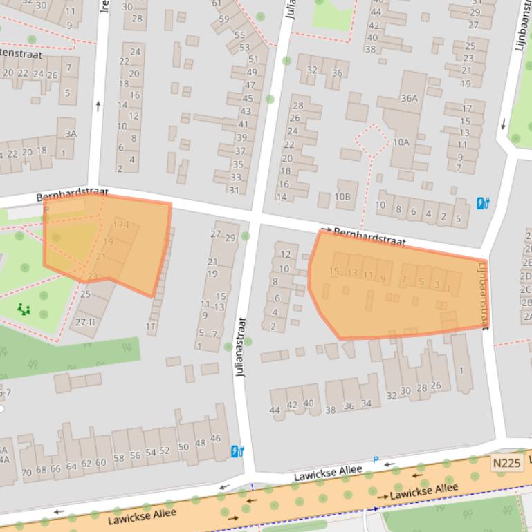 Kaart van postcodegebied 6707CH.