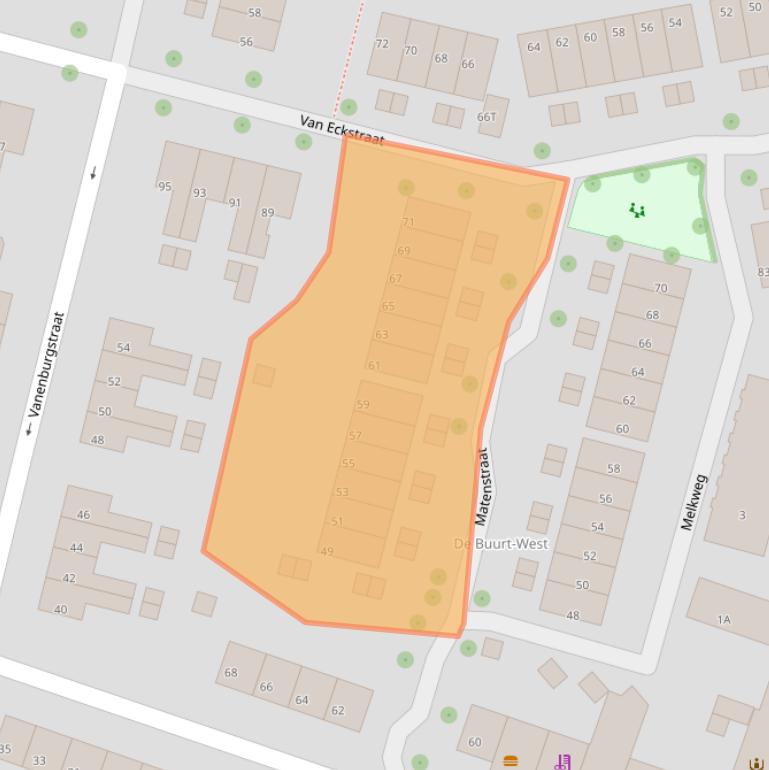 Kaart van postcodegebied 6707CR.