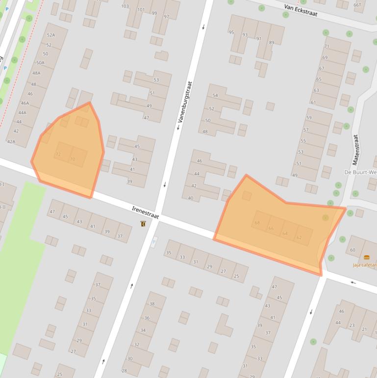 Kaart van postcodegebied 6707CX.