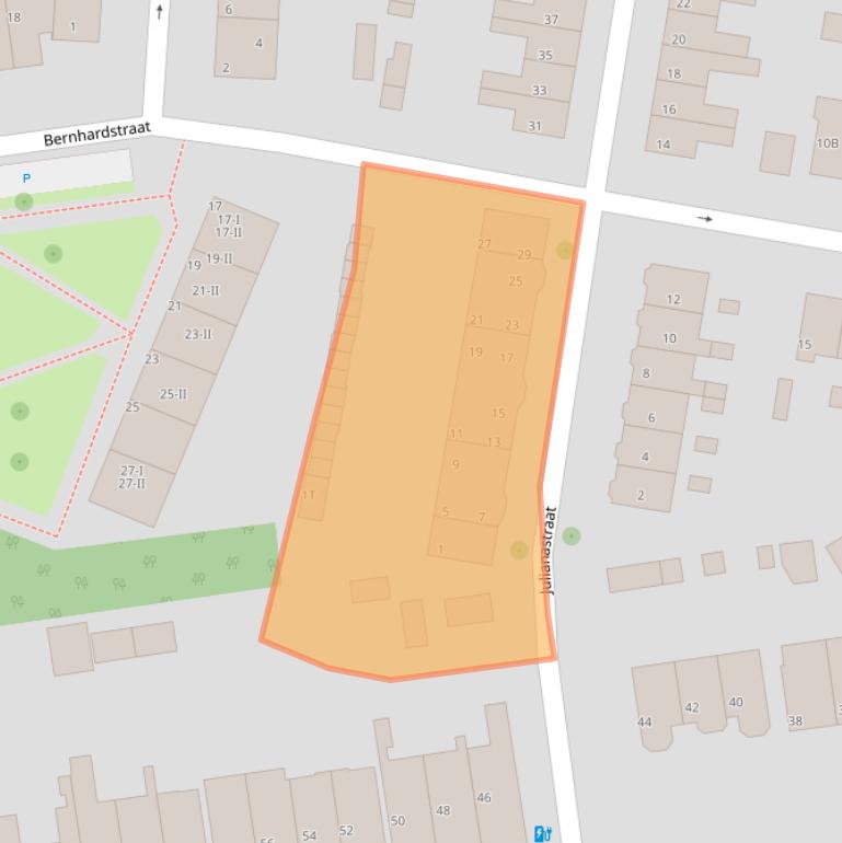 Kaart van postcodegebied 6707DA.