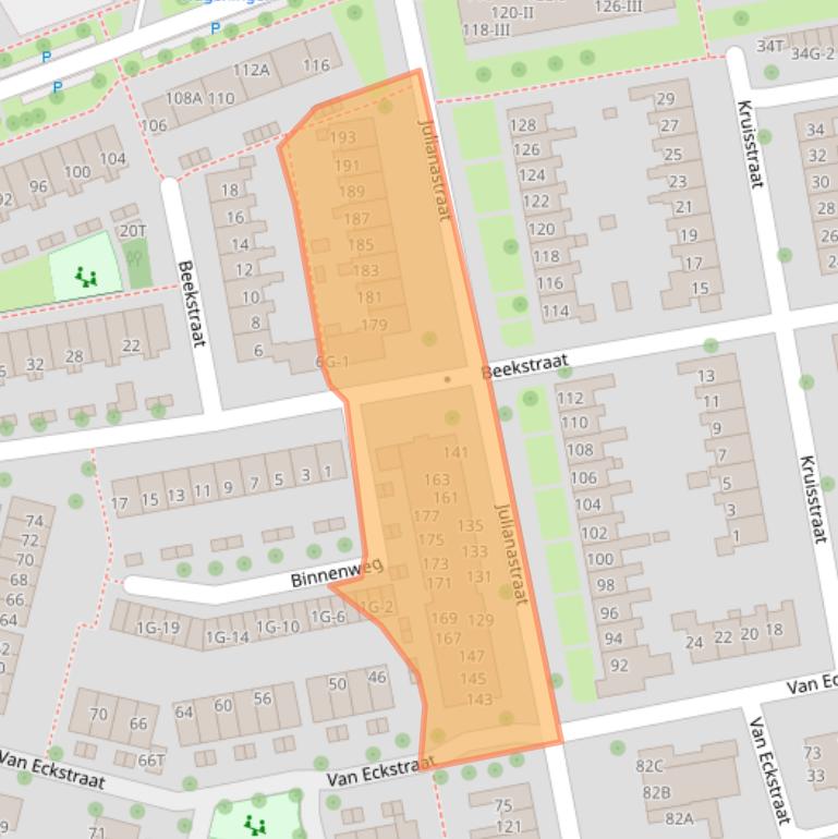 Kaart van postcodegebied 6707DD.