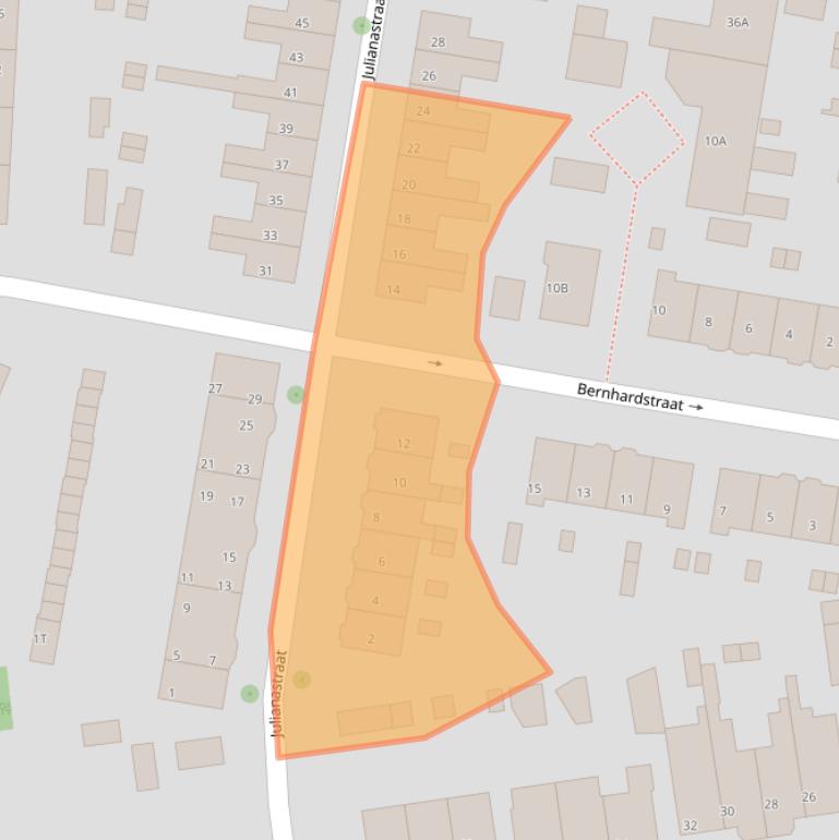 Kaart van postcodegebied 6707DE.