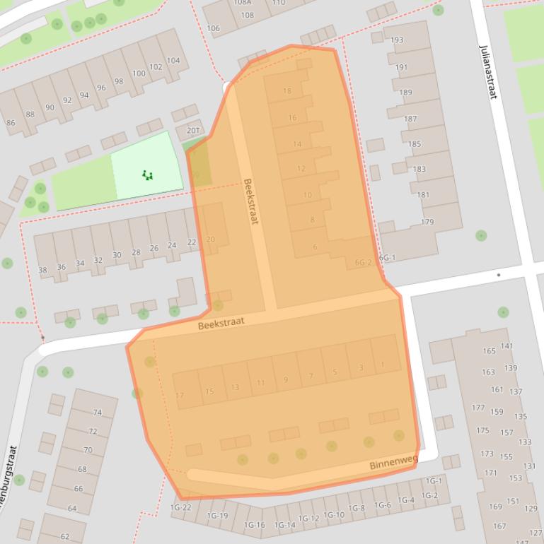 Kaart van postcodegebied 6707DR.