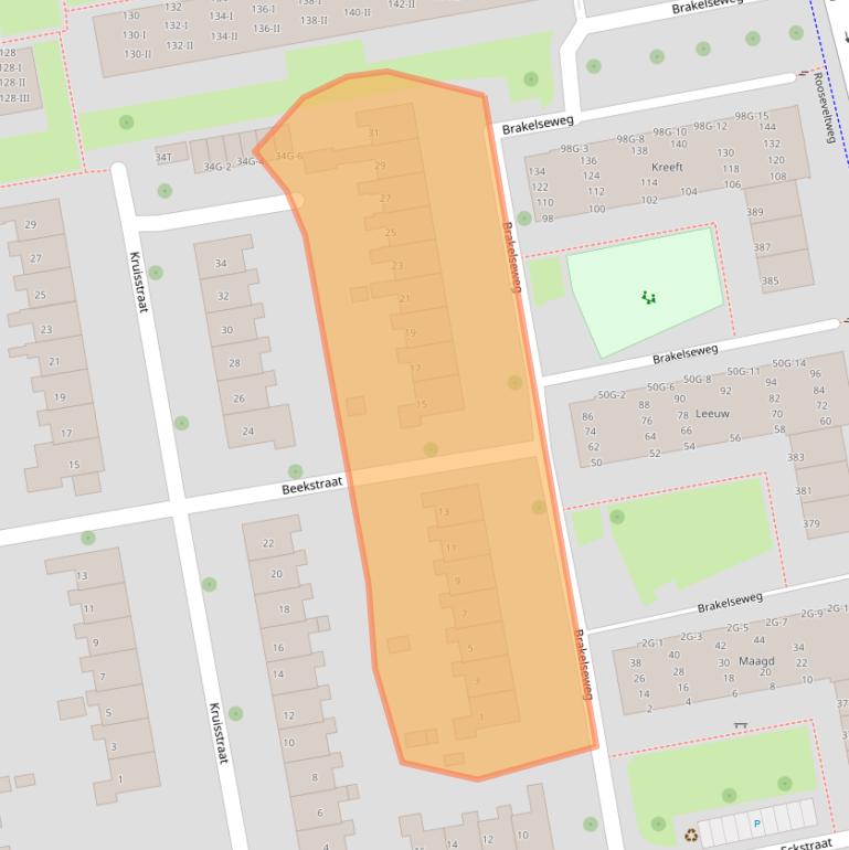 Kaart van postcodegebied 6707DV.