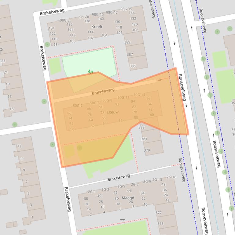 Kaart van postcodegebied 6707DX.