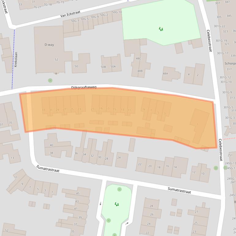 Kaart van postcodegebied 6707EH.