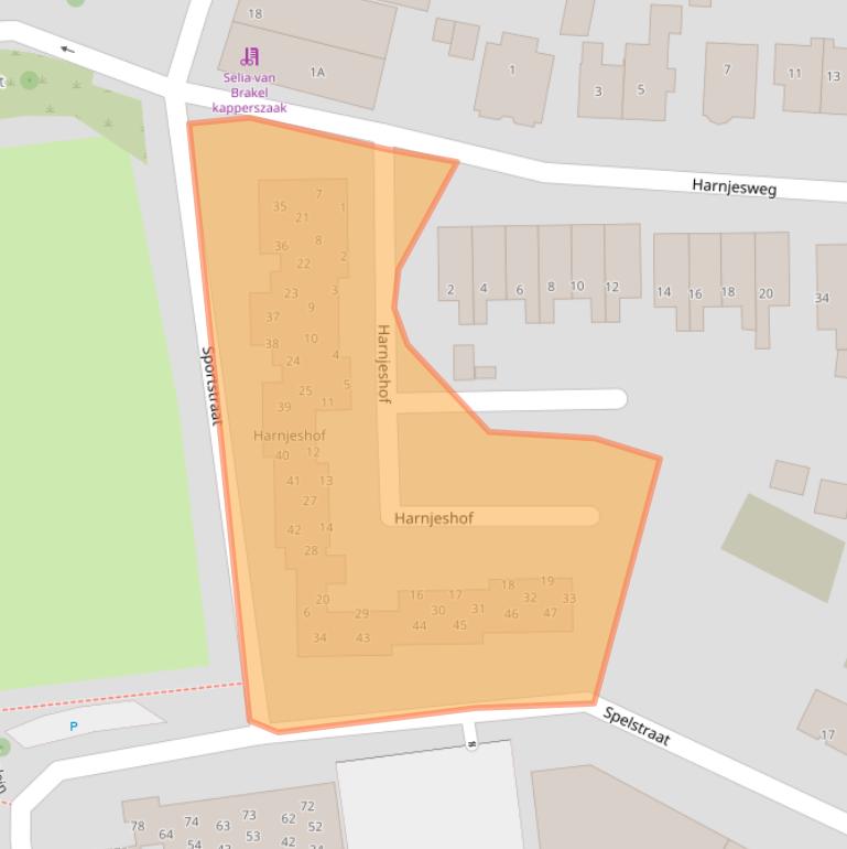 Kaart van postcodegebied 6707EP.