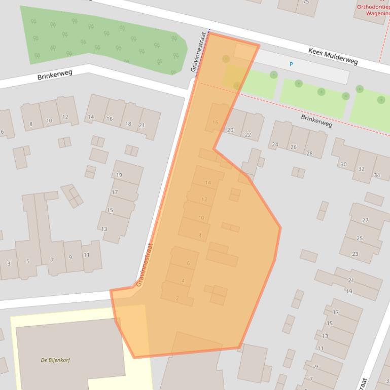 Kaart van postcodegebied 6707EX.