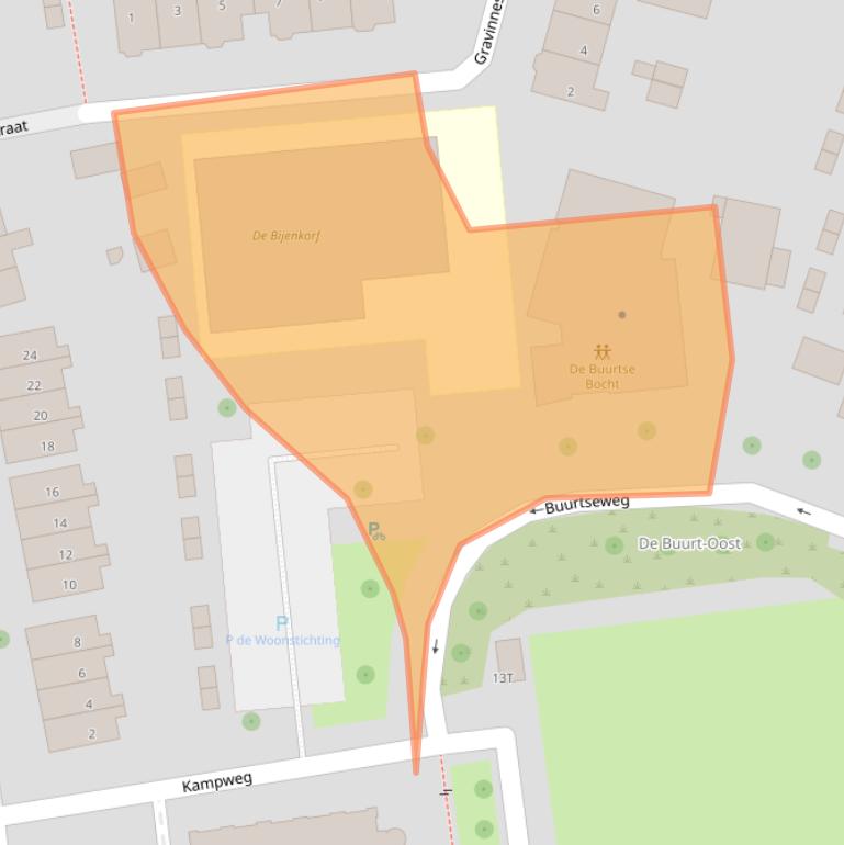 Kaart van postcodegebied 6707EZ.