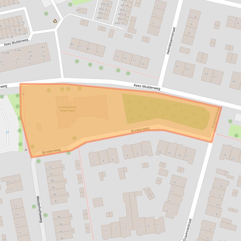Kaart van postcodegebied 6707GD.