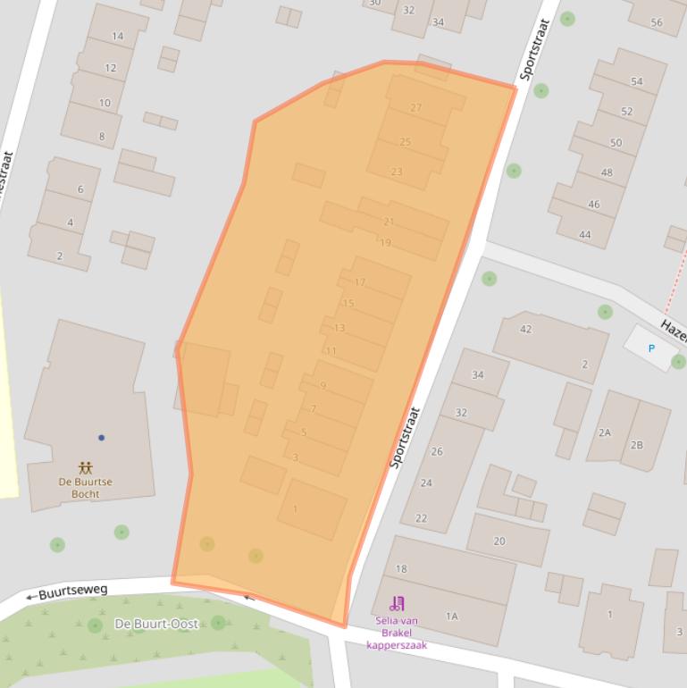 Kaart van postcodegebied 6707GG.