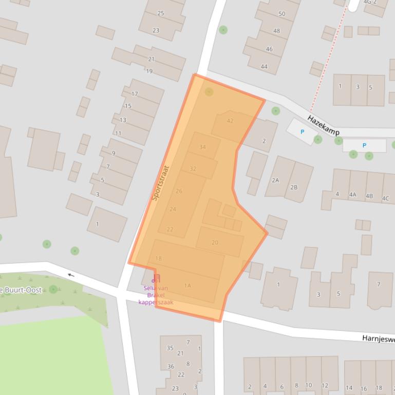 Kaart van postcodegebied 6707GH.