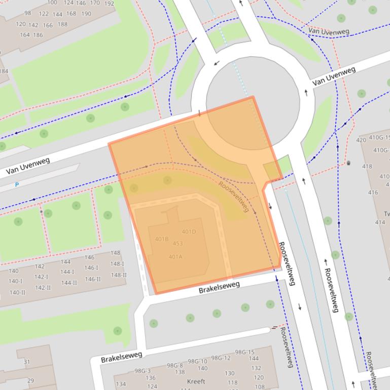 Kaart van postcodegebied 6707GR.