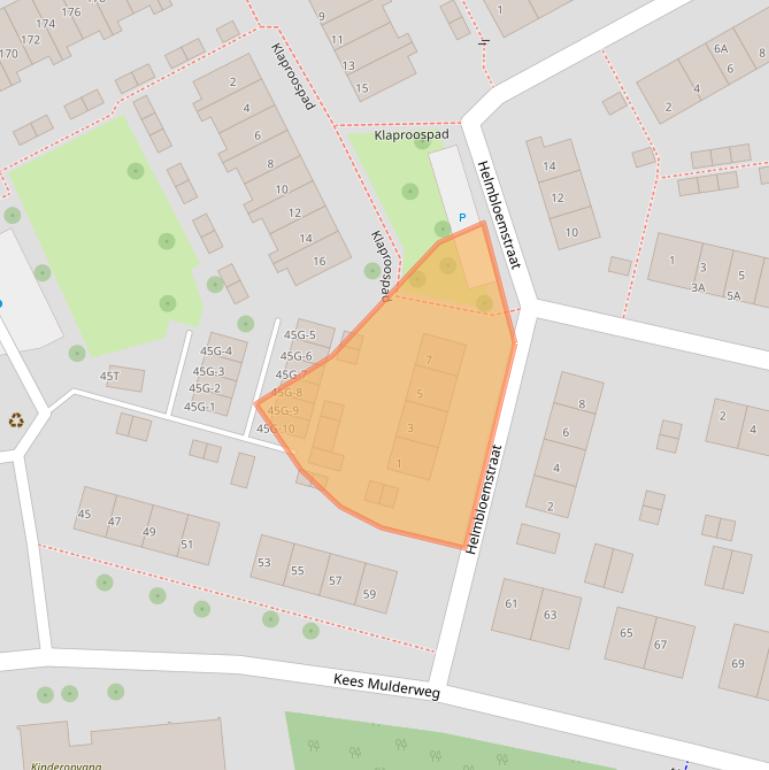 Kaart van postcodegebied 6707HH.