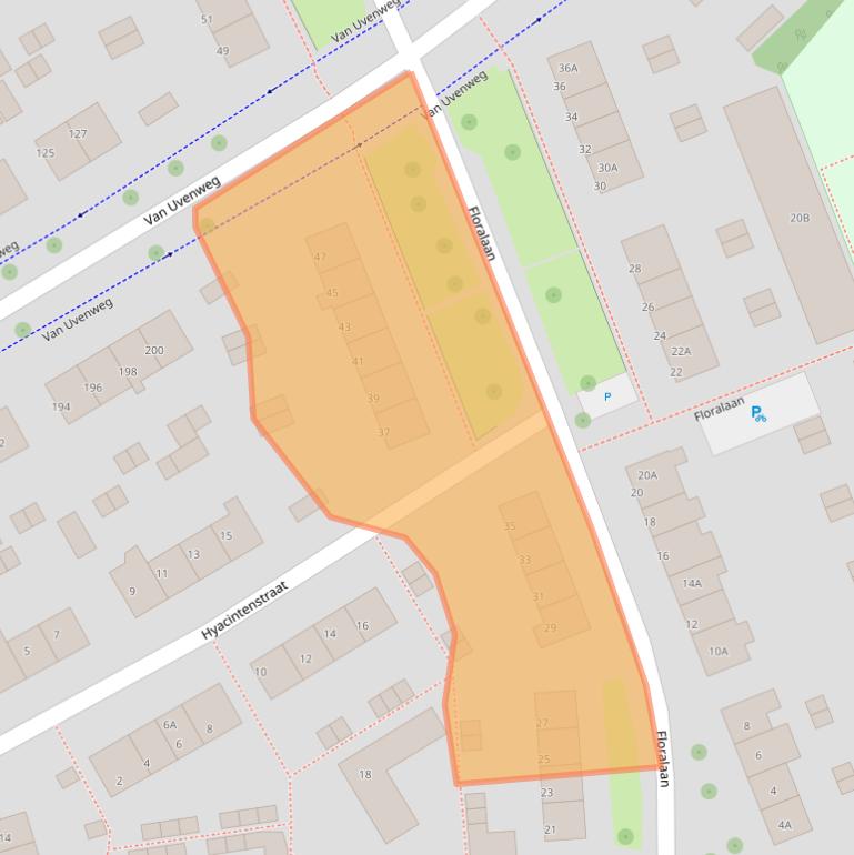 Kaart van postcodegebied 6707HN.