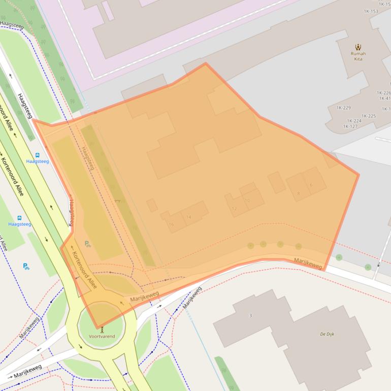 Kaart van postcodegebied 6708AB.