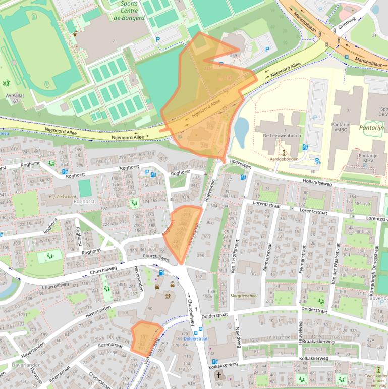 Kaart van postcodegebied 6708AJ.