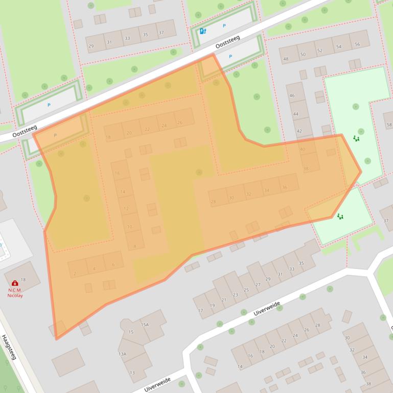 Kaart van postcodegebied 6708AV.