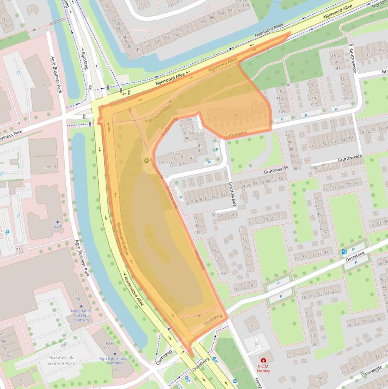 Kaart van postcodegebied 6708BD.