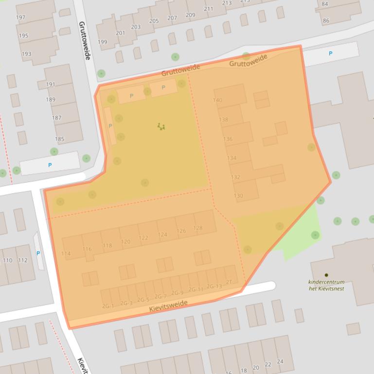 Kaart van postcodegebied 6708BM.