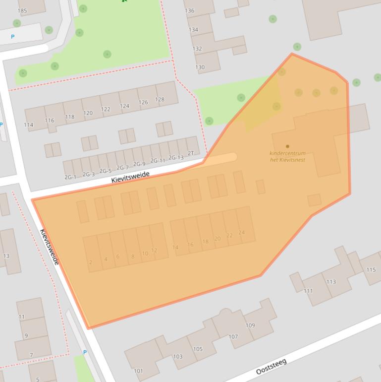 Kaart van postcodegebied 6708BP.