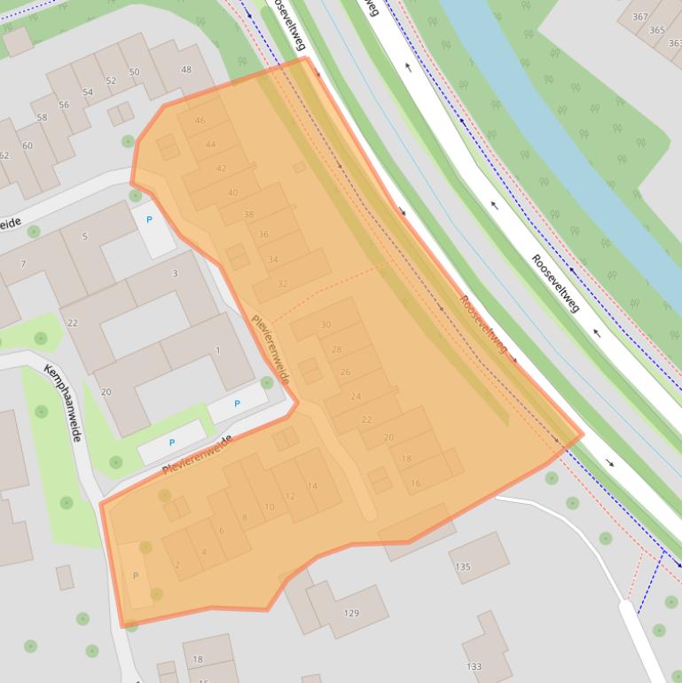 Kaart van postcodegebied 6708BW.