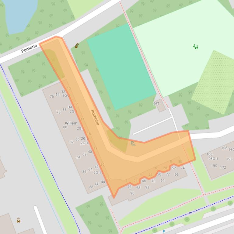 Kaart van postcodegebied 6708CA.