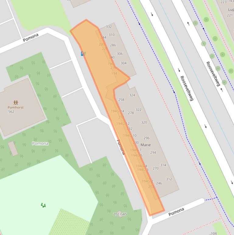 Kaart van postcodegebied 6708CH.