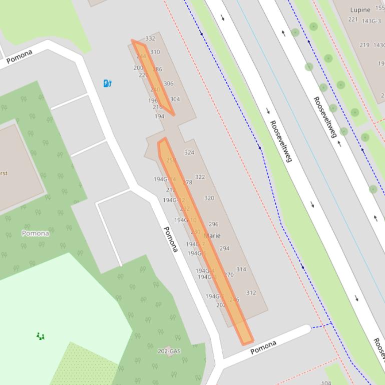 Kaart van postcodegebied 6708CJ.