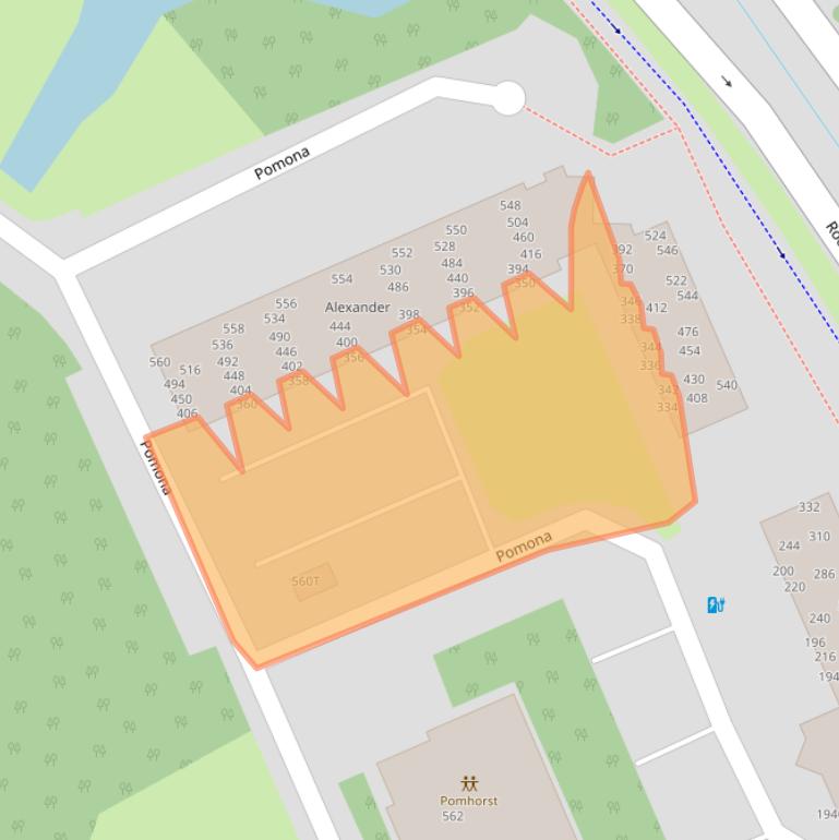 Kaart van postcodegebied 6708CM.