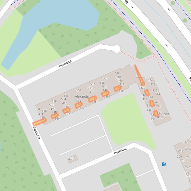 Kaart van postcodegebied 6708CP.