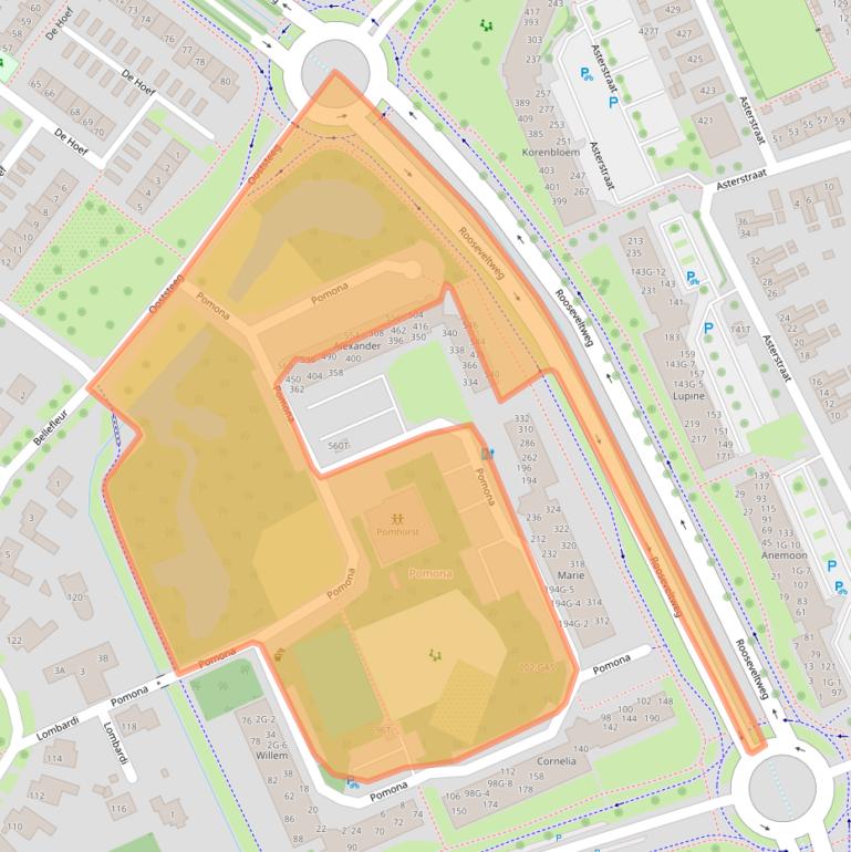 Kaart van postcodegebied 6708CV.