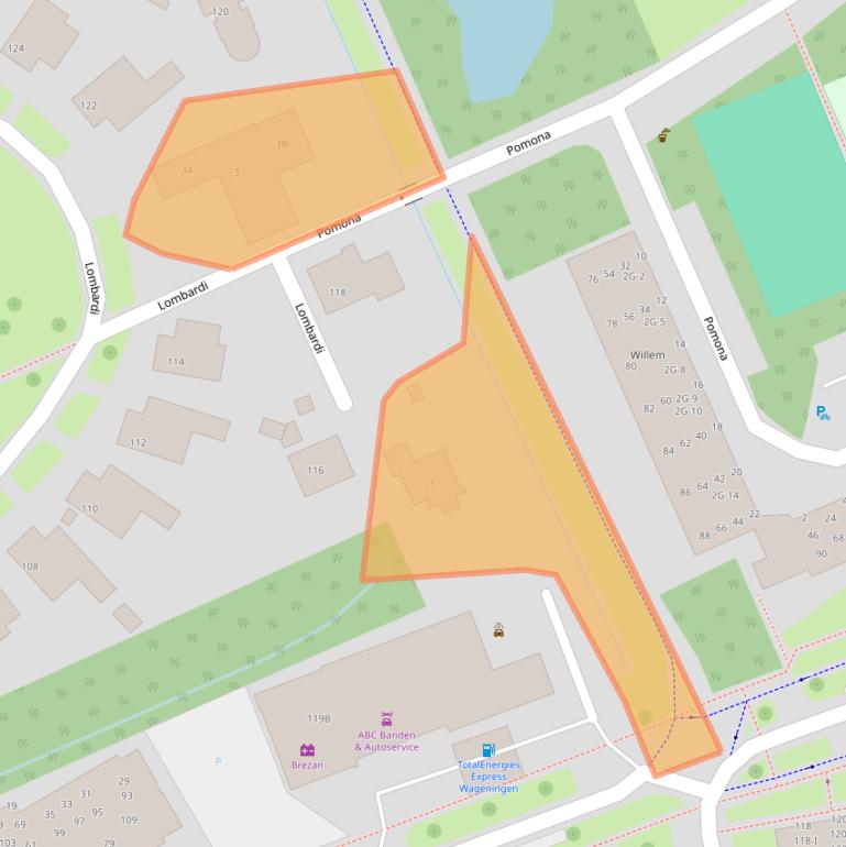 Kaart van postcodegebied 6708CW.