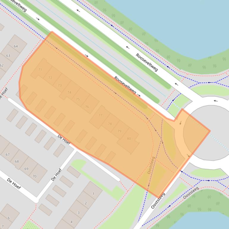 Kaart van postcodegebied 6708DE.