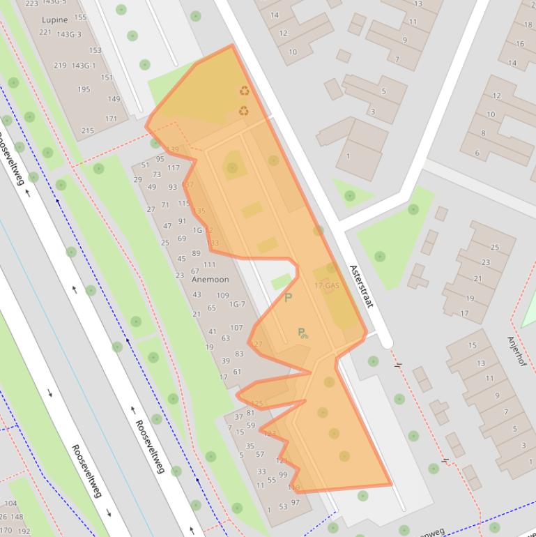 Kaart van postcodegebied 6708DL.