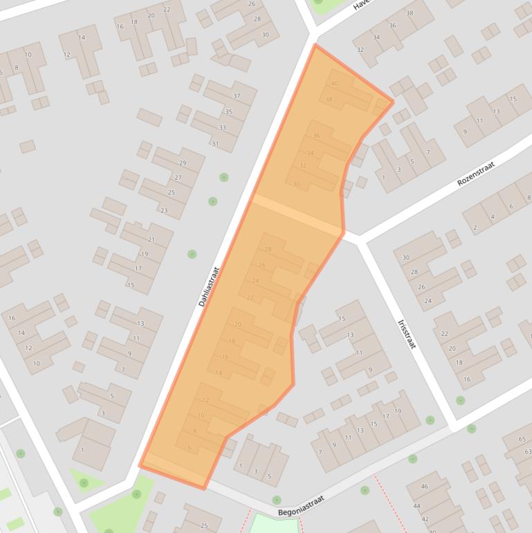 Kaart van postcodegebied 6708EE.