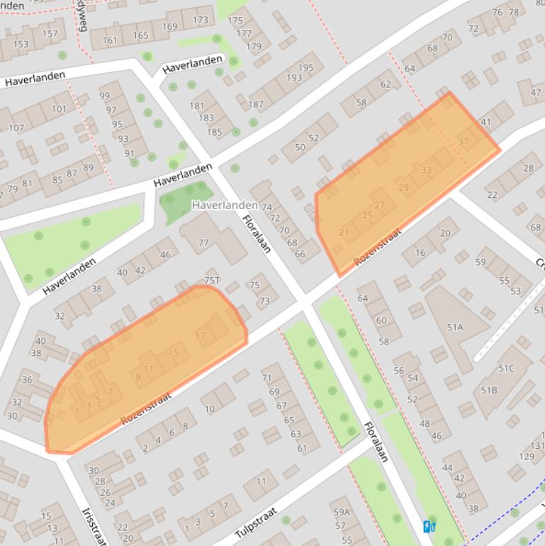 Kaart van postcodegebied 6708EM.