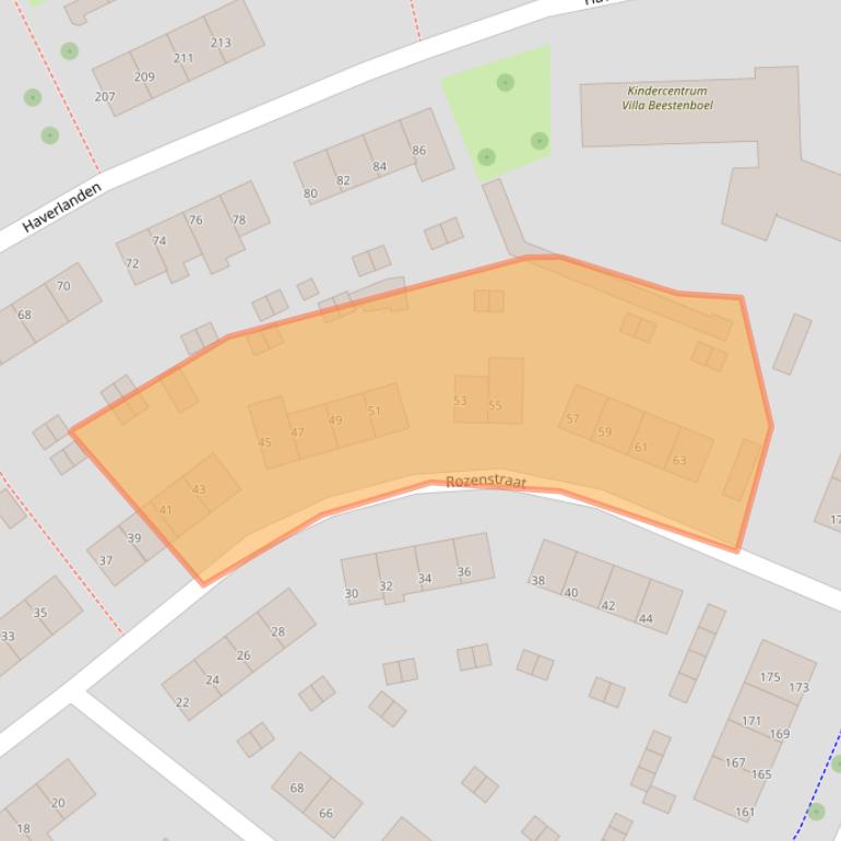 Kaart van postcodegebied 6708EN.