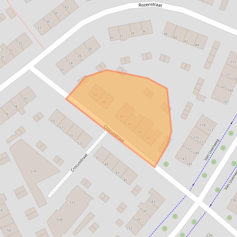 Kaart van postcodegebied 6708ES.