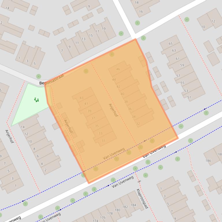 Kaart van postcodegebied 6708EX.