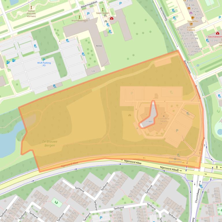 Kaart van postcodegebied 6708GB.