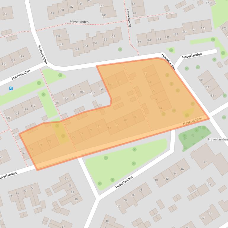 Kaart van postcodegebied 6708GG.