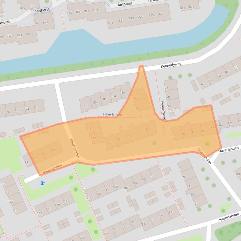 Kaart van postcodegebied 6708GJ.