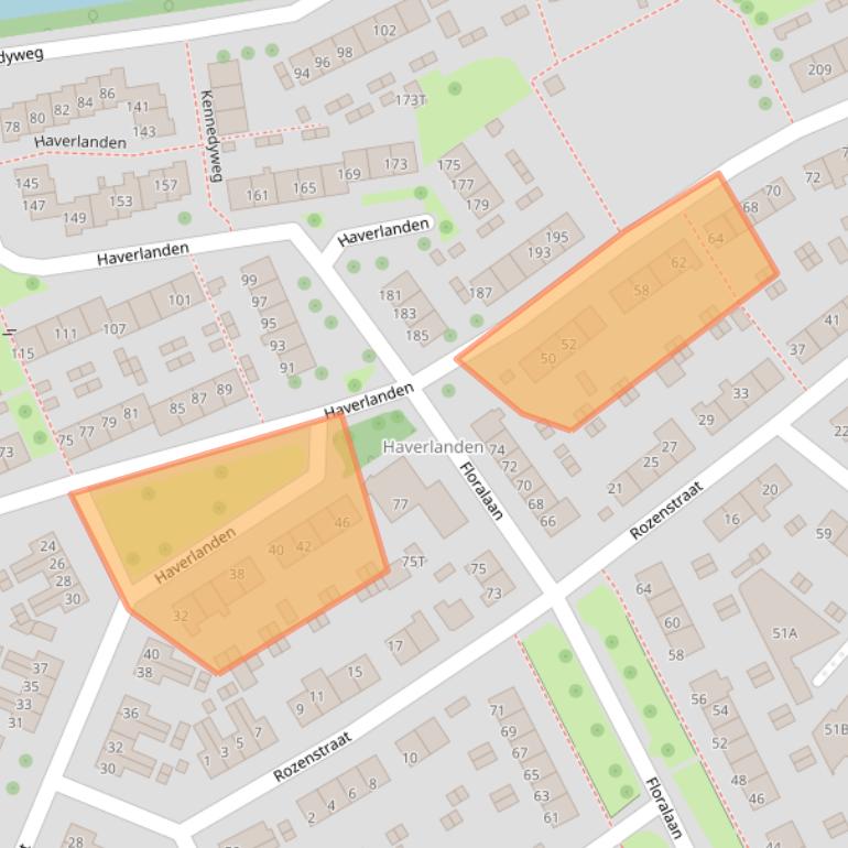 Kaart van postcodegebied 6708GN.