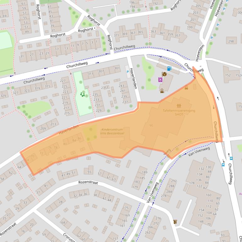 Kaart van postcodegebied 6708GP.