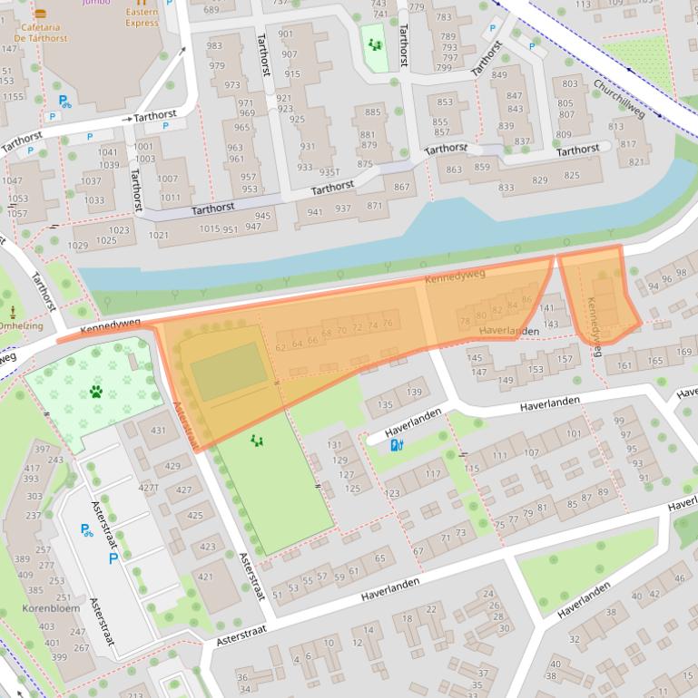 Kaart van postcodegebied 6708HB.